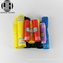 HDPE plastic drawstring garbage bag on roll